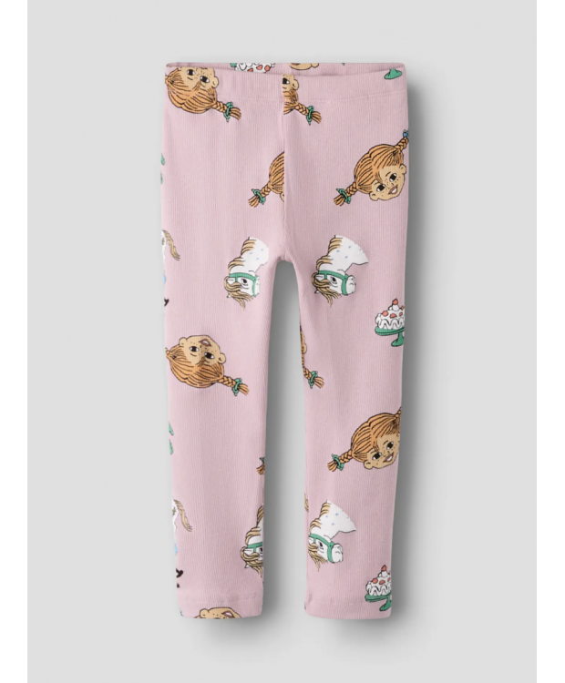 Name it "Pippi langstrømpe" leggings i lyserød til piger
