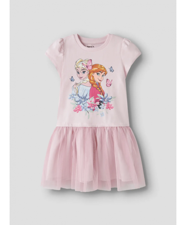 Name it "Frost" T-shirt kjole i lyserød til piger