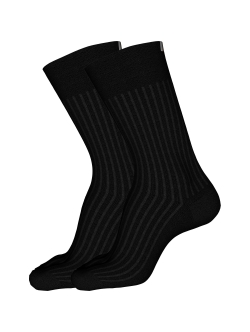 BOSS 2pak let rib strømper i sort til herre