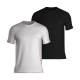 BOSS 2pak Rib T-shirts med rund hals i sort og hvid til herre.