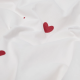 Junior sengetøj 100% bomuld - 100x140 cm - Hvidt sengesæt med fine røde hjerter - Nordstrand Home