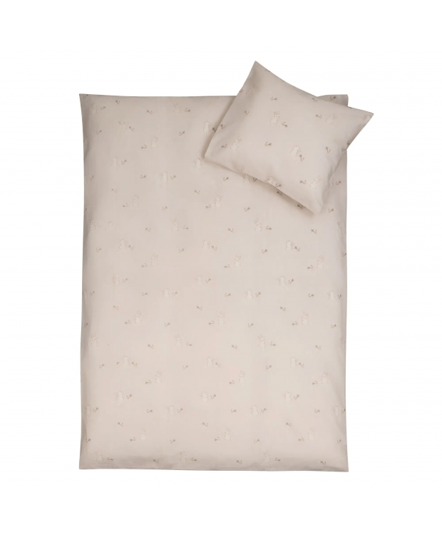 Nordstrand Home baby-sengesæt 70x100 cm i beige med kaniner