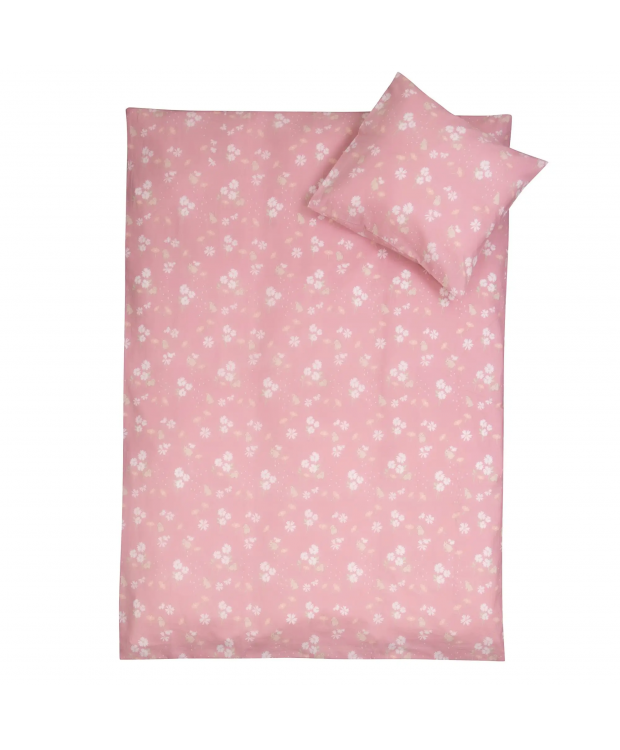 Baby sengetøj 70x100 cm - Lyserødt baby sengesæt med kaniner - 100% blød bomulds sengelinned - Nordstrand Home