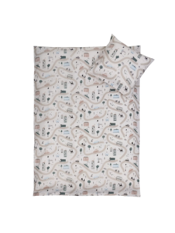 Sengetøj 70x100 cm - Baby sengesæt med biler - 100% bomulds sengelinned - Nordstrand Home
