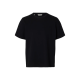 Selected t-shirt Piquetstrik med rund hals i sort til herre