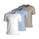 BOSS 3-pak t-shirts med rund-hals i hvid, blå og beige farver til herre