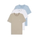 BOSS 3-pak t-shirts med rund-hals i hvid, blå og beige farver til herre