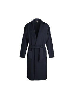 BOSS morgenkåbe i bomuld i mørkeblå til herre