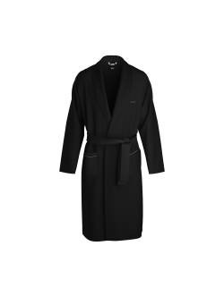 BOSS morgenkåbe i bomuld i sort til herre