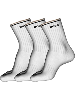 BOSS 3pak rib strømper/sokker hvid til herre