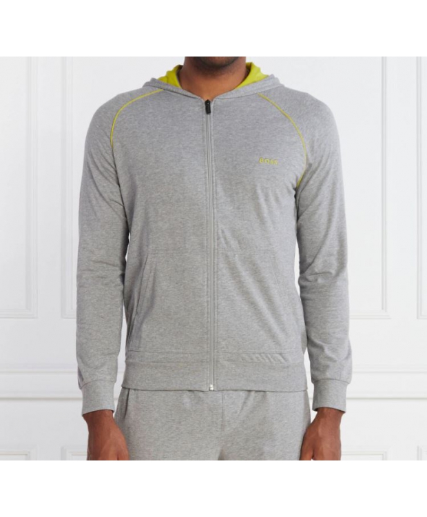 BOSS Hættetrøje med lynlås i grå til herre