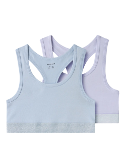 Name it 2-pak Top/Bralette i lilla og blå til piger