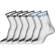 BOSS 6pak bomuldsstrømper i hvid m. sort og blå logo til herre