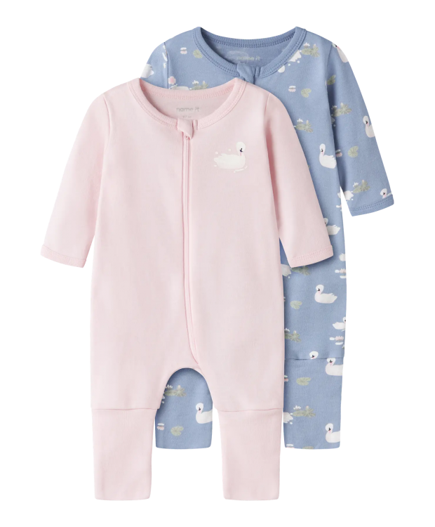 Name it 2pak natdragt med svaner til børn