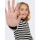 KIDS ONLY bluse i sort med hvide striber til piger