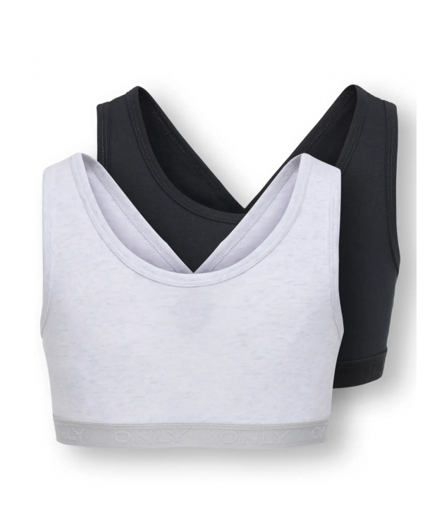 KIDS ONLY 2pak vendbar Top/Bralette i sort og grå til piger