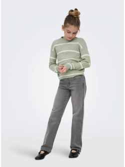 KIDS ONLY langærmet striktrøje i grøn til piger