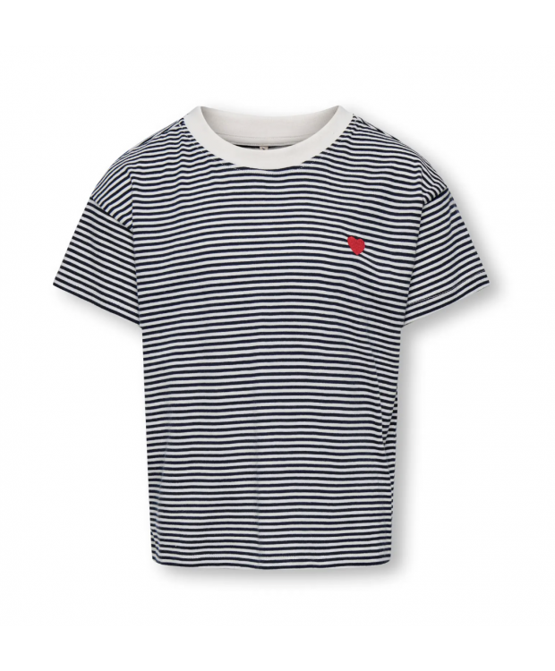 KIDS ONLY Cropped t-shirt med striber til piger