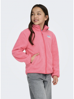 KIDS ONLY teddy jakke I lyserød til piger