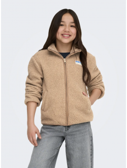 KIDS ONLY teddy jakke I sandfarve til piger