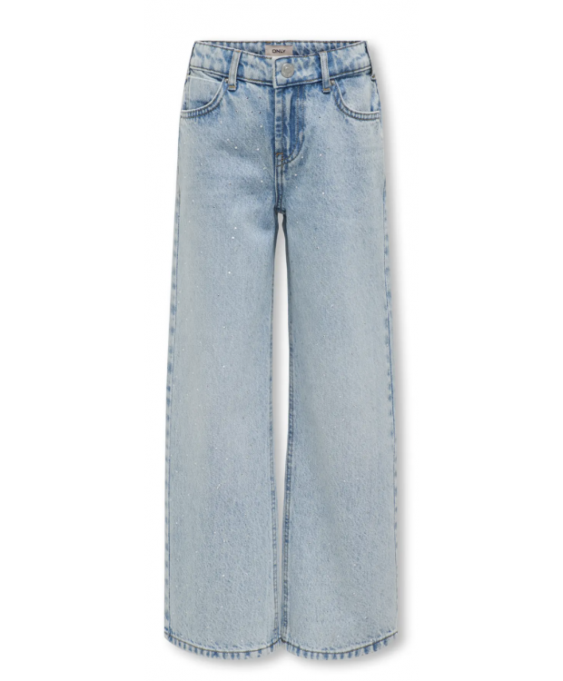 KIDS ONLY lyse blå wide leg jeans med sten til piger