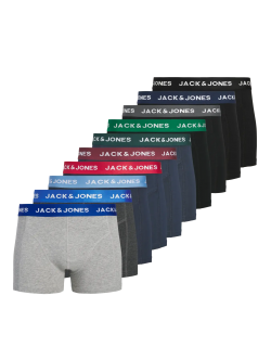 Jack & Jones 10pak multifarvet underbukser i med solid farvet linning til herre