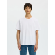 Selected t-shirt Piquetstrik med rund hals i hvid til herre