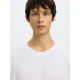 Selected t-shirt Piquetstrik med rund hals i hvid til herre