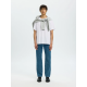 Selected t-shirt Piquetstrik med rund hals i hvid til herre