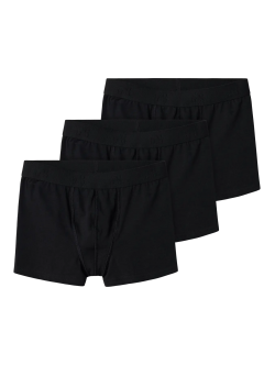 Name it 3-pak boxershorts/underbukser sort med sort linning til drenge