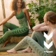 Hummel Clea Seamless Mid Waist Tights i Darkest Spruce Basil Melange til kvinder