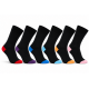 iZ Sock Luxury bambusstrømper 6-pak unisex med farvet hæl og tå – 38–49