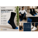iZ Sock Copenhagen sorte bambusstrømper med blå hæl og tå, unisex – 35–49