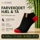 IZ Sock Copenhagen 6pak bambus ankelstrømpe med forskellige farvet hæl og tå