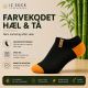 IZ Sock Copenhagen 6pak bambus ankelstrømpe med forskellige farvet hæl og tå