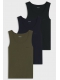 BOSS 3pak tank top i hvid, grå og sort til herre