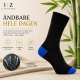 iZ Sock Copenhagen sorte bambusstrømper med blå hæl og tå, unisex – 35–49