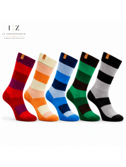 iZ Sock 5 pak bambusstrømper med brede striber