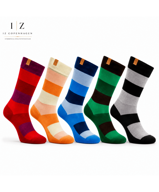 IZ Sock Copenhagen 5-pak bambusstrømper  -  brede striber