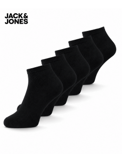 JACK & JONES 5-pak Bambus Ankelstrømper i Sort til Herre – Bløde, Åndbare & Temperaturregulerende Sokker
