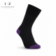 iZ Sock - bambusstrømper i lilla hæl og tå. Unisex