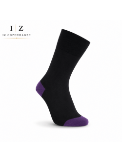iZ Sock - bambusstrømper i lilla hæl og tå. Unisex