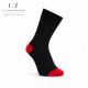 iZ Sock bambusstrømper sort med rød hæl og tå unisex – str. 35–38, 41–43 og 47–50