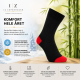 iZ Sock bambusstrømper sort med rød hæl og tå unisex – str. 35–38, 41–43 og 47–50