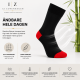 iZ Sock - bambusstrømper i rød hæl og tå. Unisex