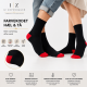 iZ Sock - bambusstrømper i rød hæl og tå. Unisex