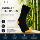 iZ Sock sorte bambusstrømper med orange hæl og tå, unisex outlet – 35–50