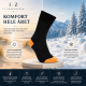 iZ Sock sorte bambusstrømper med orange hæl og tå, unisex outlet – 35–50