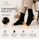 iZ Sock sorte bambusstrømper med orange hæl og tå, unisex outlet – 35–50