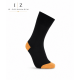 iZ Sock sorte bambusstrømper med orange hæl og tå, unisex outlet – 35–50